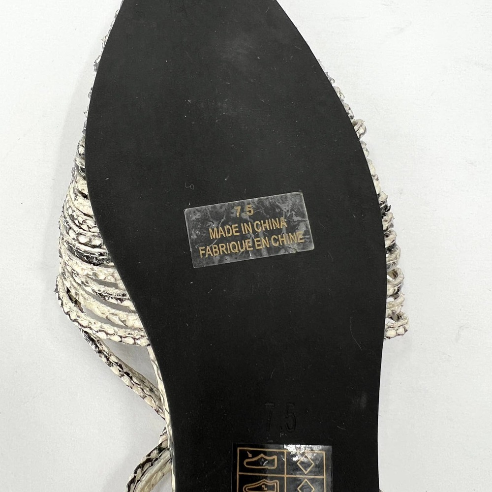 JEFFREY CAMPBELL Shoes Women 7.5 Black Snake Myron Slingback Flat Pointy Leather - Picture 10 of 10